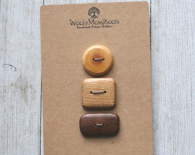 SALE! Handmade Button Mix {3 Wooden Buttons}