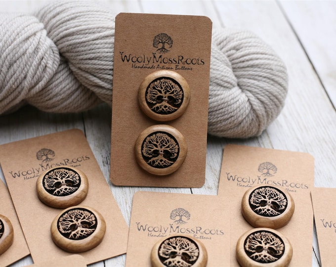Sets of 2 Tree Buttons in Oregon Myrtlewood