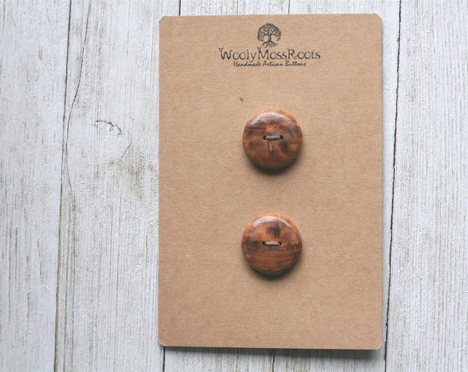 SALE! 2 Handmade Wooden Buttons {Spalted Maple}