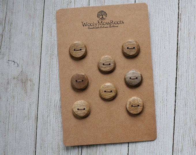 SALE! Set of 8 Rustic Button Mix in Oregon Myrtlewood {3/4"}