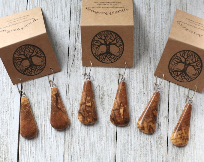 Handmade Earrings in Spalted Maple Wood