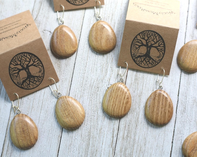 Handmade Wood Earrings in Osage Orange