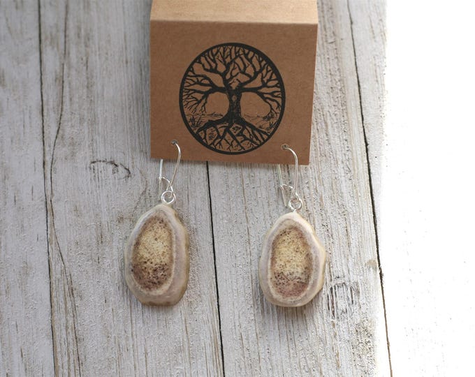 Handmade Earrings in Shed Deer Antler