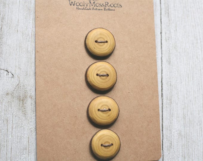 4 Handmade Rustic Branch Buttons in Oregon Cascara Wood