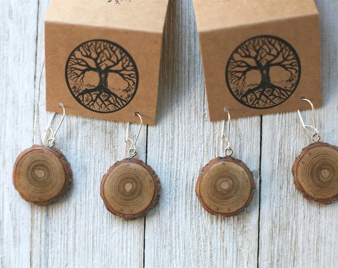 Handmade Wood Earrings in Sassafras