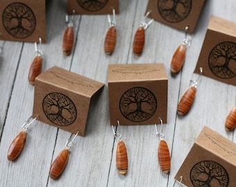 Small Wood Earrings in Oregon Yew