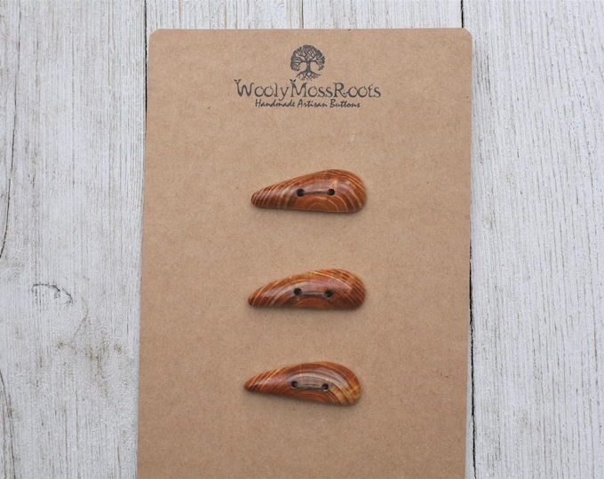Handmade Toggle Buttons in Oregon Hemlock Wood