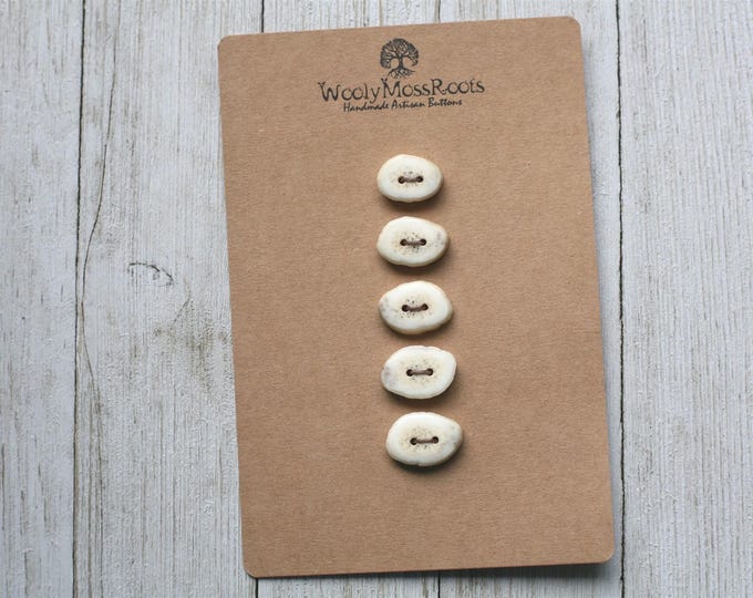 5 Handmade Buttons in Shed Deer Antler