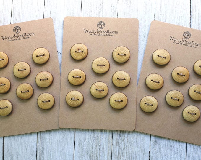 Sets of 8 Cascara Wood Buttons {Rustic Handmade Wooden Buttons}
