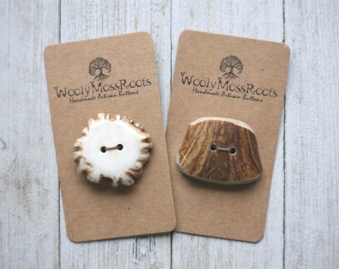 2 Buttons in Shed Deer Antler