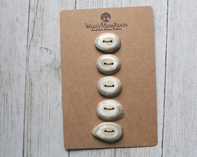 5 Handmade Buttons in Shed Deer Antler