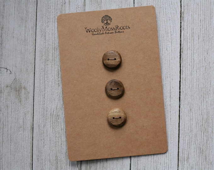 3 Rustic Wood Buttons in Oregon Myrtlewood {3/4"}