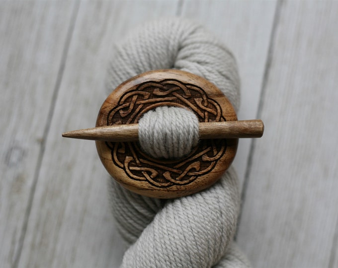 Celtic Knot Shawl Pin in Oregon Myrtlewood