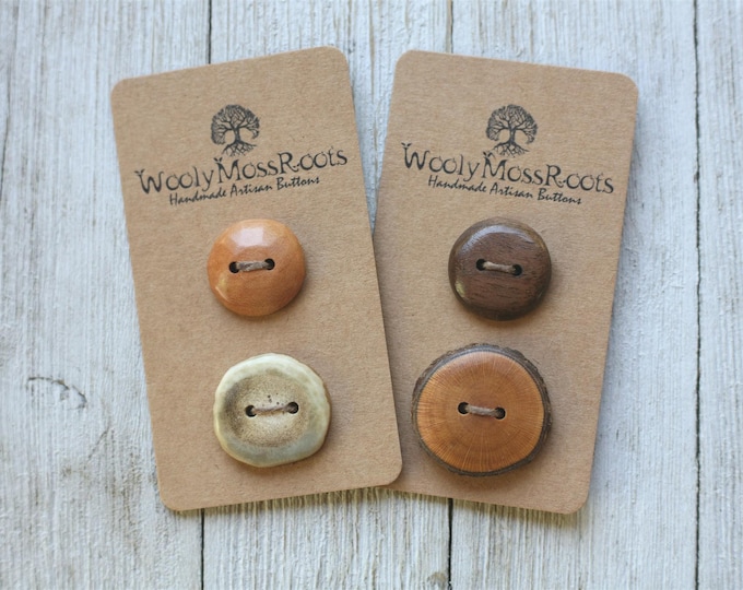 Handmade Wood Button Mix {4 Buttons}