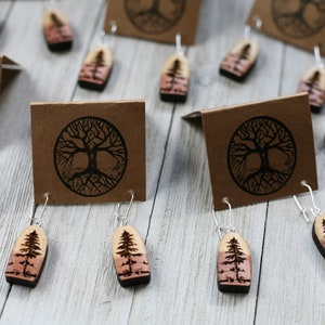 Forest Love Earrings : Red Cedar Wood Aromatherapy Earrings image 6