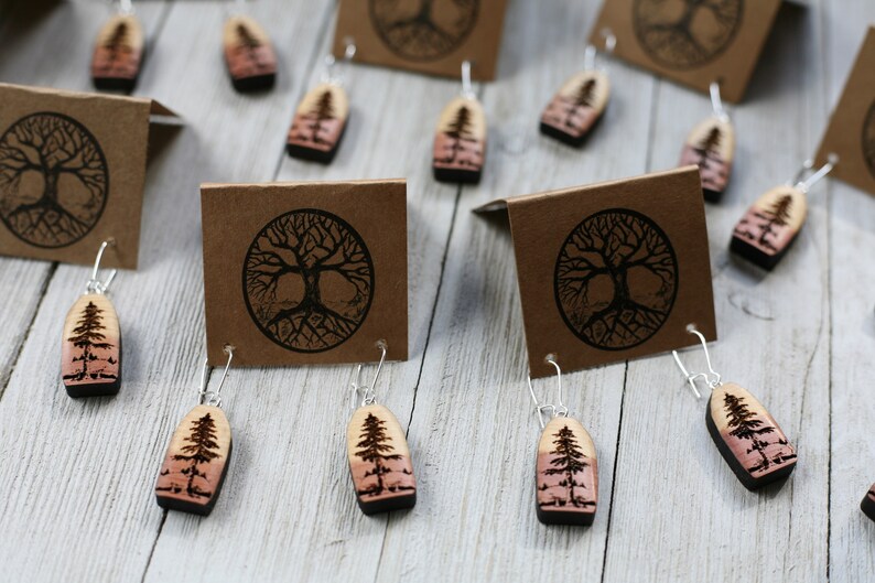 Forest Love Earrings : Red Cedar Wood Aromatherapy Earrings image 6