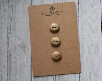 3 Wood Buttons in Oregon Myrtlewood {3/4"}