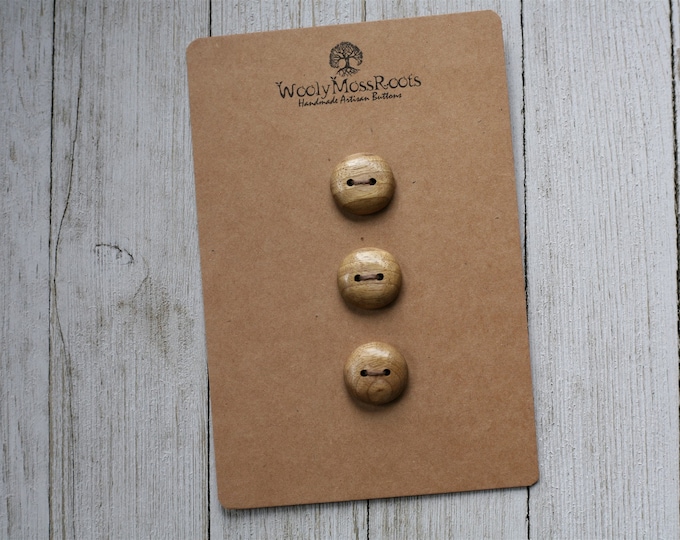 3 Wood Buttons in Oregon Myrtlewood {3/4"}