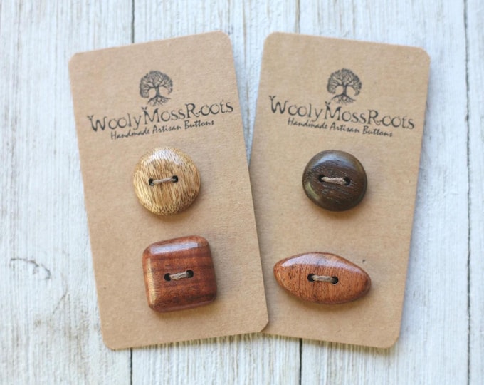 Handmade Wood Button Mix {4 Buttons}
