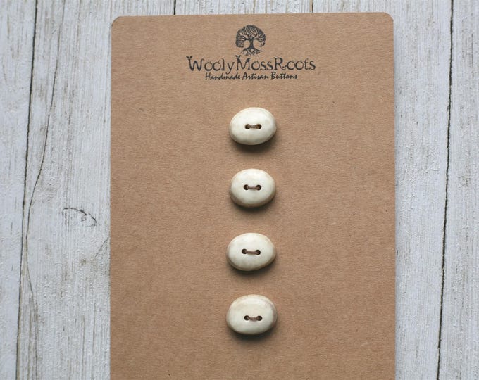 4 Small Handmade Buttons in Shed Deer Antler