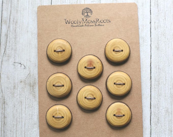 SALE! 8 Handmade Rustic Branch Buttons in Oregon Cascara Wood