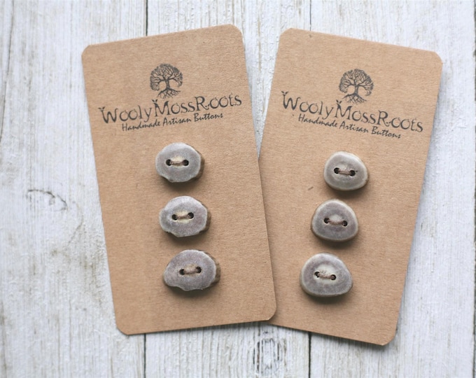 6 Tiny Handmade Buttons in Shed Deer Antler {Button Mix}