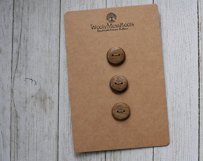 3 Rustic Wood Buttons in Oregon Myrtlewood {3/4"}