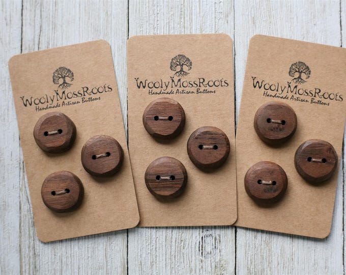 SALE! Sets of 3 Rustic Buttons in Black Walnut Wood