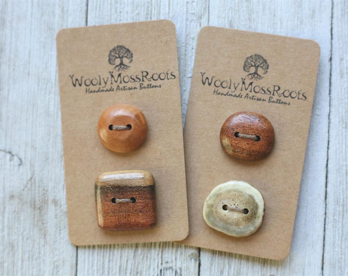 Handmade Wood Button Mix {4 Buttons}