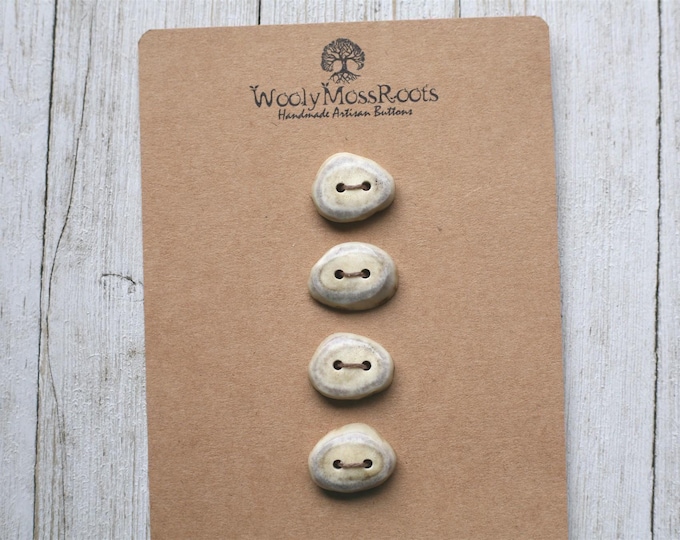 4 Handmade Buttons in Shed Deer Antler