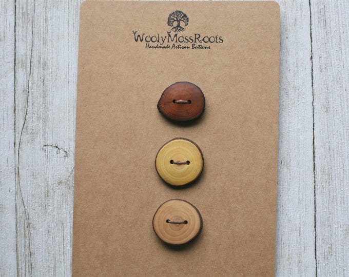 Handmade Rustic Button Mix {3 Wood Branch Buttons}