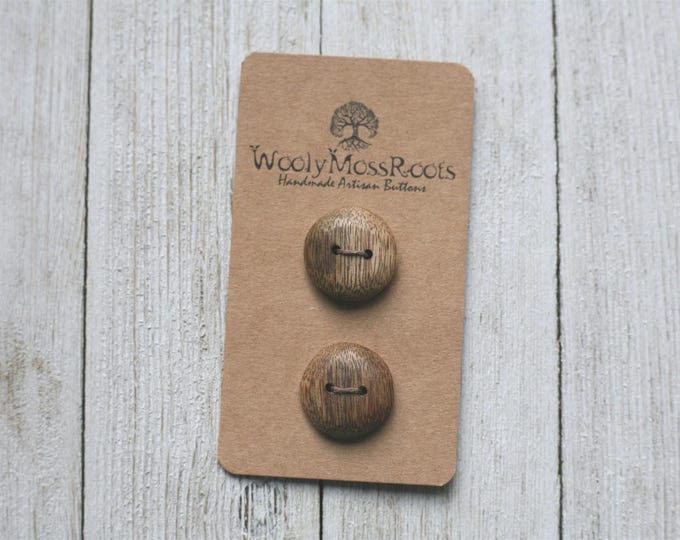 2 Handmade Rustic Buttons in Oregon Myrtlewood