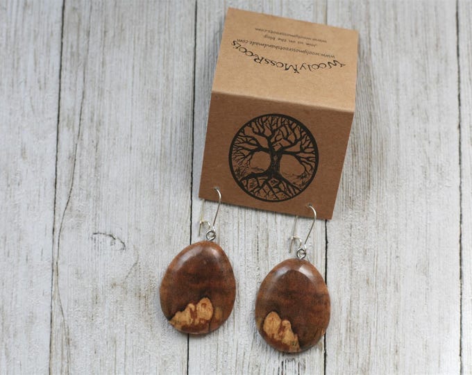 Wood Earrings in Spalted Maple