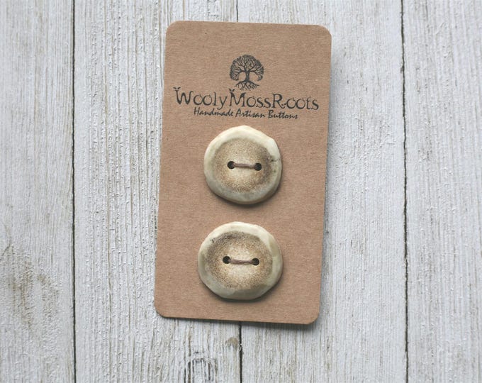 2 Handmade Buttons in Shed Deer Antler {Button Mix}
