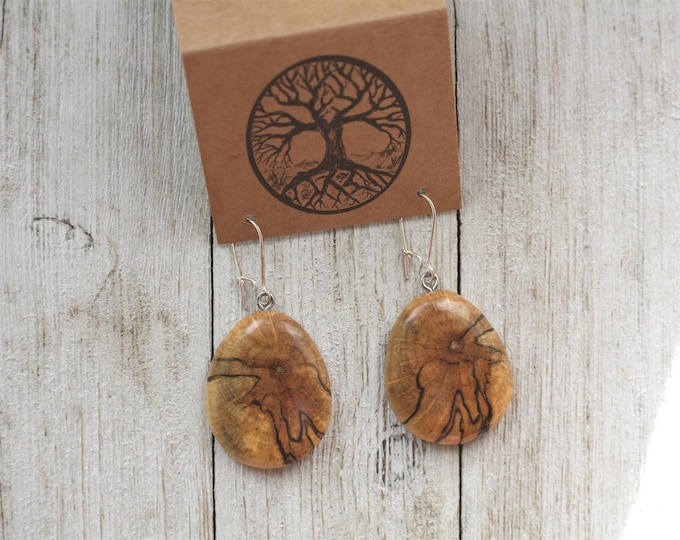 Wood Earrings in Spalted Vine Maple