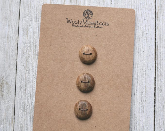 3 Handmade Rustic Buttons in Oregon Myrtlewood