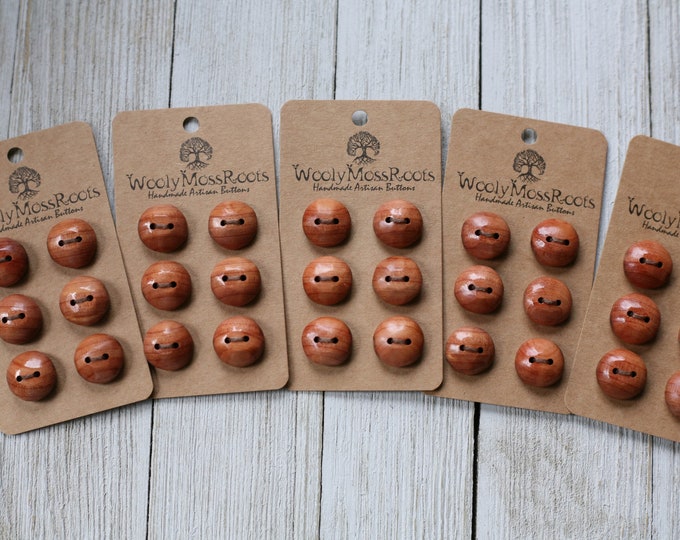 Sets of 6 Wood Buttons in Red Cedar {5/8"}