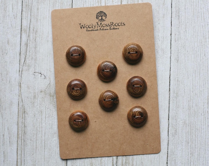 8 Handmade Branch Buttons in Oregon Cedar Wood