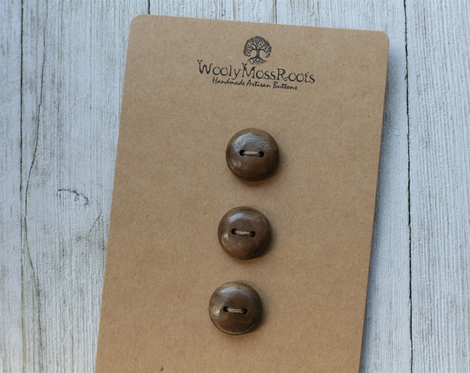 3 Wood Buttons in Black Walnut Wood