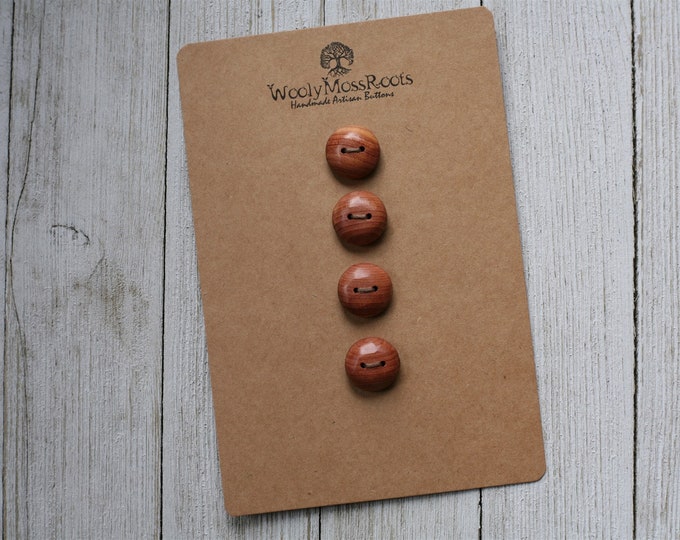 SALE! 4 Wood Buttons in Red Cedar {5/8"}