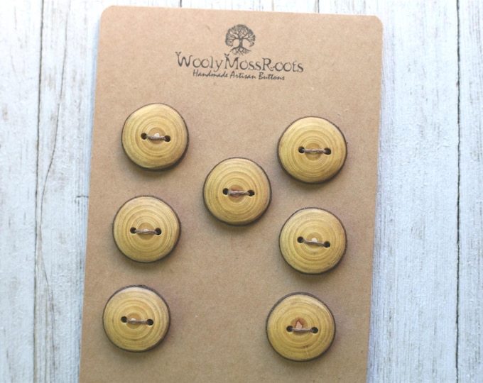 7 Cascara Wood Buttons {Handmade Wooden Buttons ~ Rustic}