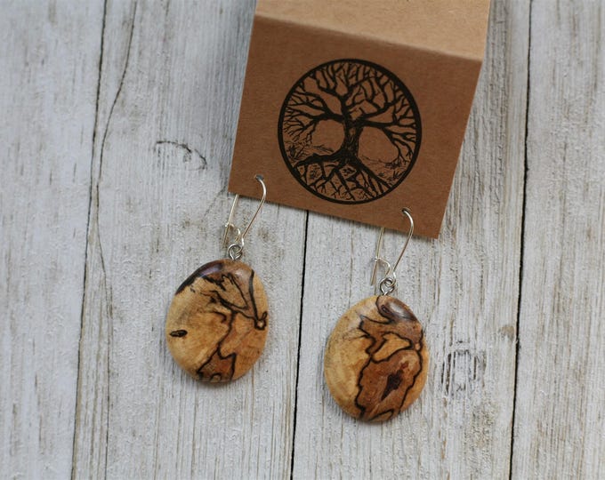 Wood Earrings in Spalted Vine Maple