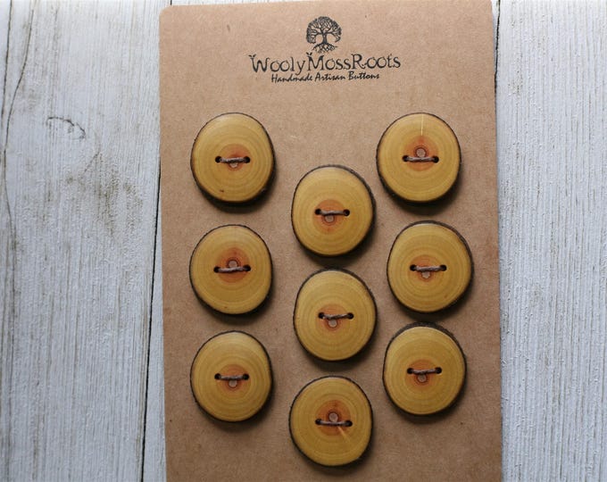 Reserved- 9 Rustic Branch Buttons in Oregon Cascara Wood