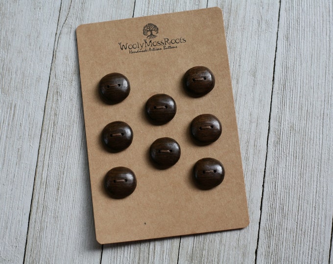 8 Wood Buttons in Black Walnut Wood {7/8"}