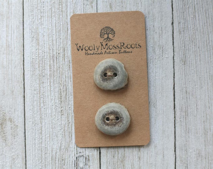 2 Handmade Buttons in Shed Deer Antler