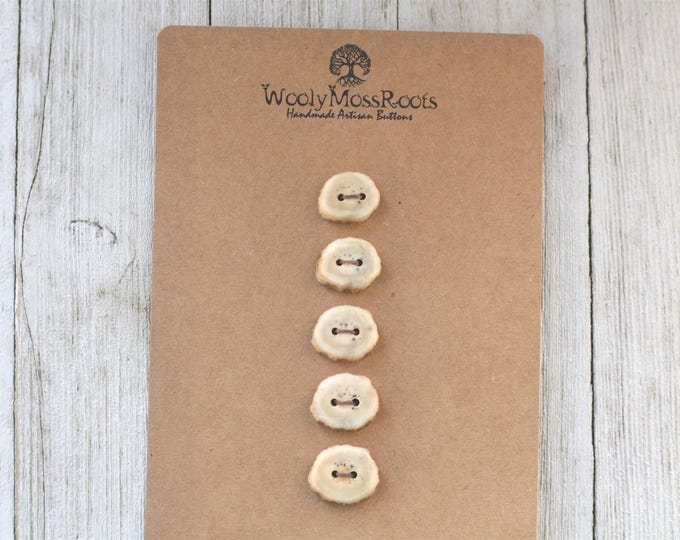 5 Handmade Buttons in Shed Deer Antler {Cascading Sizes}