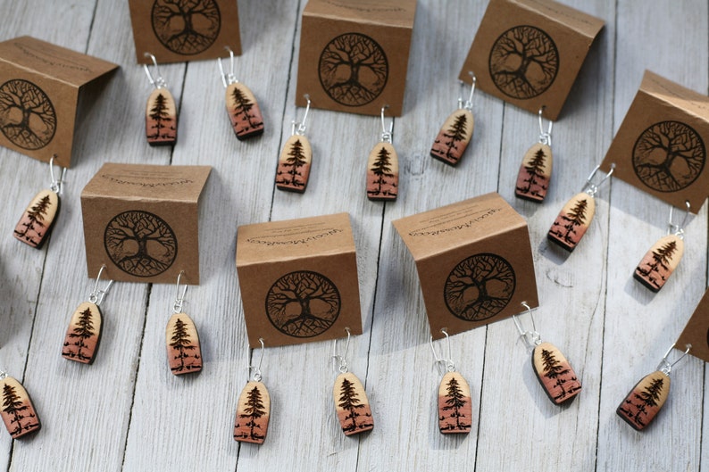 Forest Love Earrings : Red Cedar Wood Aromatherapy Earrings image 8