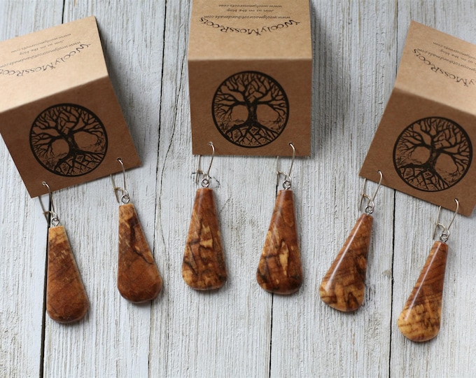 Handmade Earrings in Spalted Maple Wood