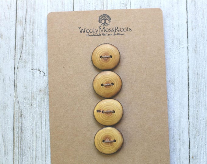 4 Cascara Wood Buttons {Handmade Wooden Buttons ~ Rustic}