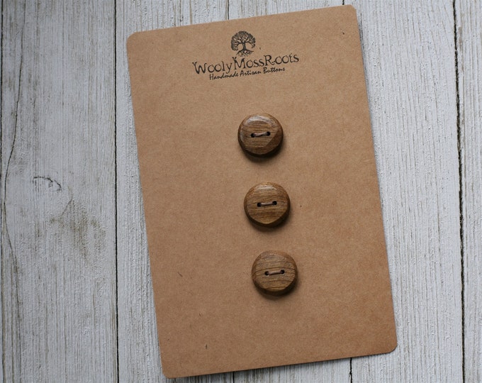 3 Rustic Wood Buttons in Oregon Myrtlewood {3/4"}